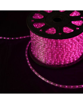 Светодиодный дюралайт 24LED 220-240В 11мм Розовый Фиксинг