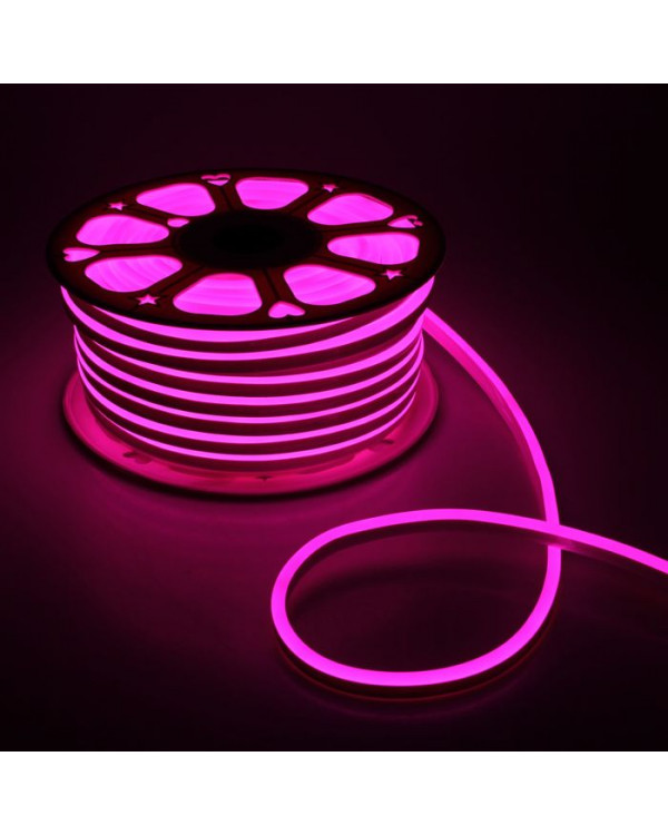 Гибкий неон 16х8мм 120LED 2835 220V Розовый NEON