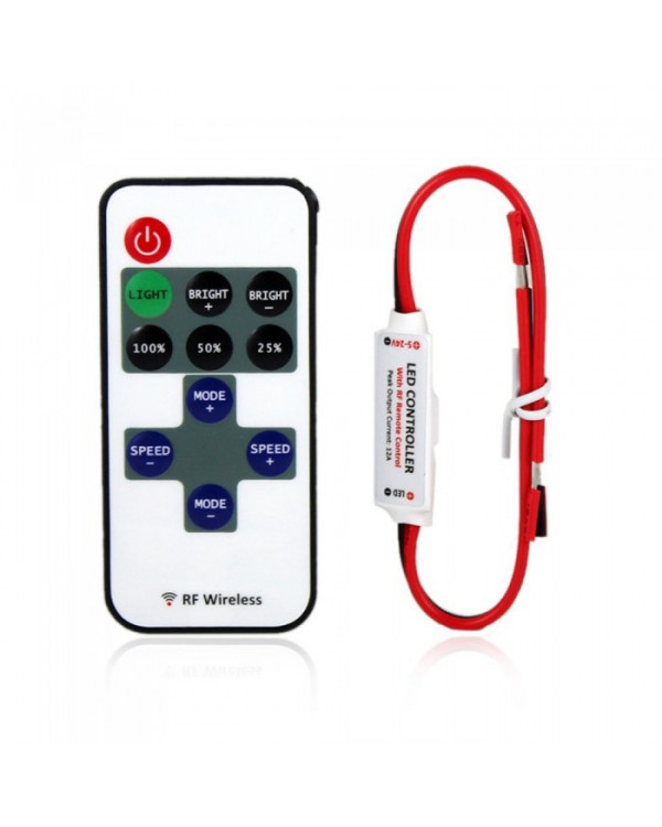 Контроллер-диммер для ленты led-RF-12 5-24В 12А Контроллер-диммер для ленты led-RF-12 5-24В 12А